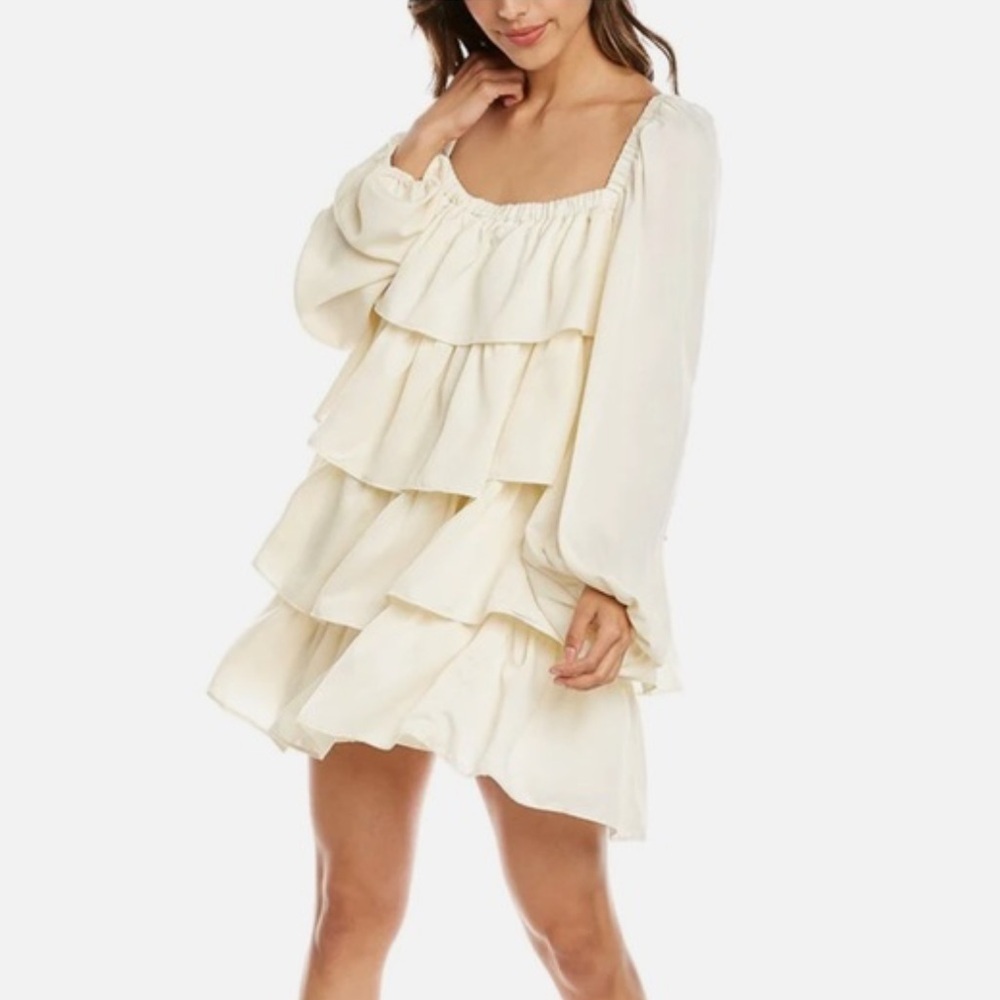 WeWoreWhat Dress Womens XS Tiered Crinkle Chiffon Ruffle Feminine Cottagecore